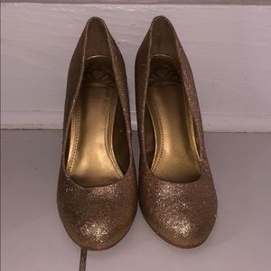 Gold Glittered Heels